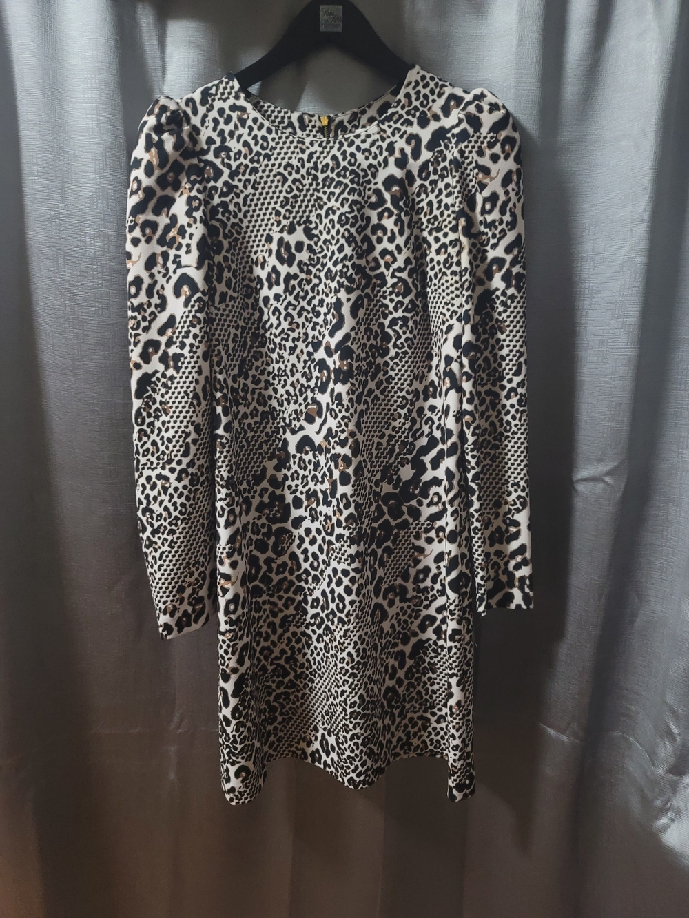 Calvin Klein Black & Cream Leopard Mini Skirt